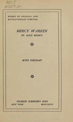 Cover for Mercy Warren