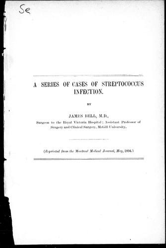 Cover for A series of cases of streptococcus infection