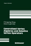 Cover for Generalized vertex algebras and relative vertex operators