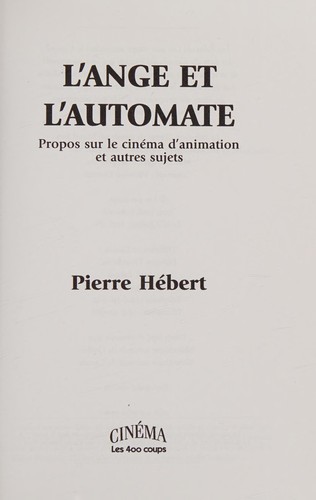 Cover for L' ange et l'automate