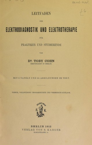 Cover for Leitfaden der Elektrodiagnostik und Elektrotherapie f©ơr Praktiker und Studierende