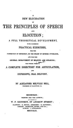 Cover for A new elucidation of the principles of speech and elocution
