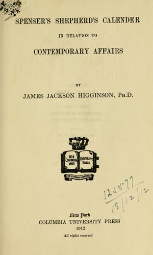 Cover for Spenser's Shepherd's calender in relation to contemporary affairs.