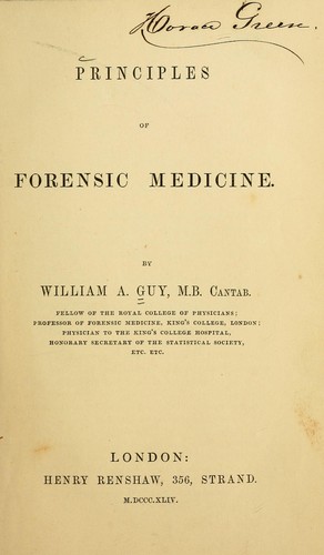 Cover for Principles of forensic medicine.