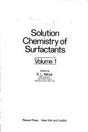 Cover for Solution Chemistry of Surfactants