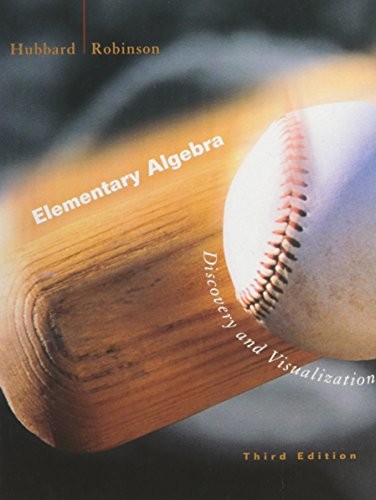 Cover for Elementary Algebra Discovery And Visualization With Hm Cubed Cd Plus Dvd 3rd Edition
