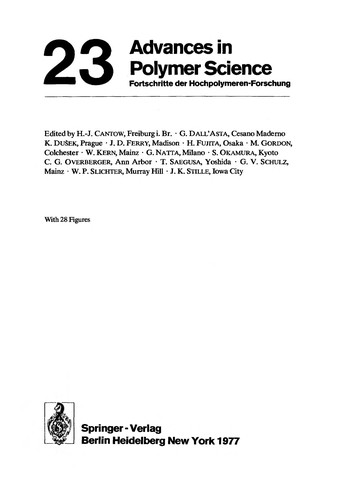 Cover for Advances in polymer sciences