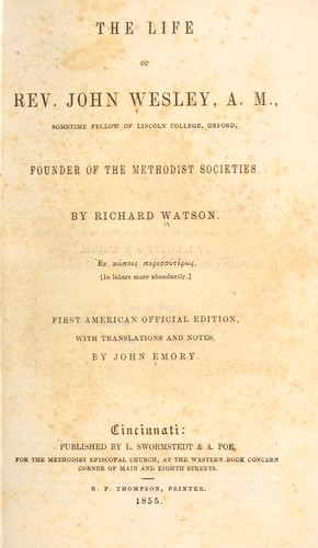 Cover for The life of the Rev. John Wesley ...