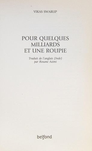 Cover for Pour quelques milliards et une roupie