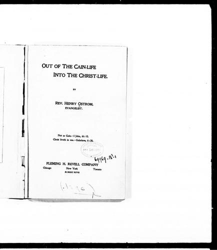 Cover for Out of the Cain-life into the Christ-life
