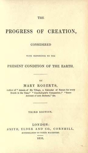 Cover for The progress of creation considered with reference to the present condition of the earth