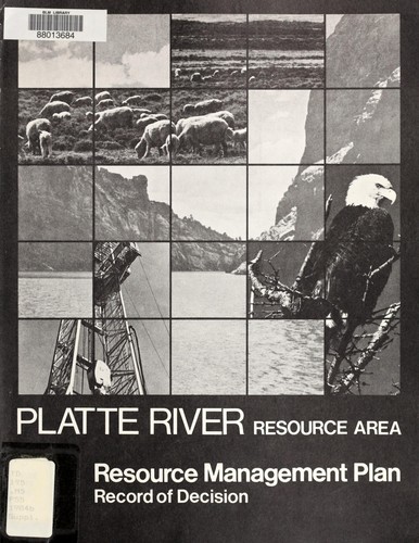 Cover for Record of decision for the resource management plan/final environmental impact statement [for the] Platte River Resource Area, Casper District