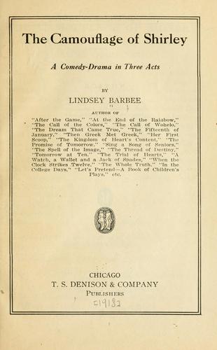 Cover for The camouflage of Shirley