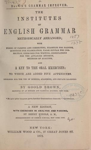 Cover for Brown's grammar improved