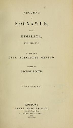 Cover for Account of Koonawur, in the Himalaya, etc