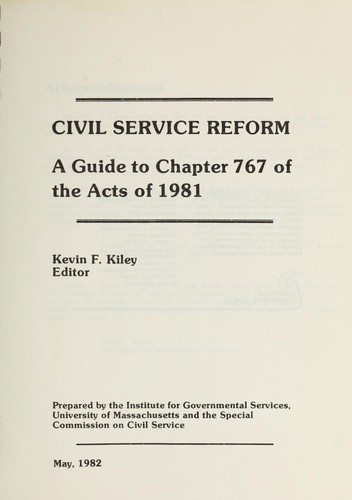 Cover for Civil service reform