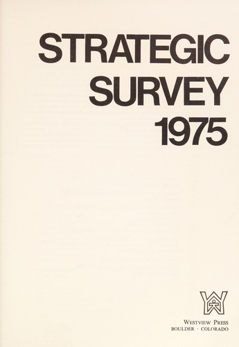 Cover for Strategic survey 1975