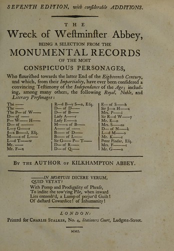 Cover for The wreck of Westminster Abbey