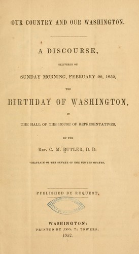 Cover for Our country and our Washington