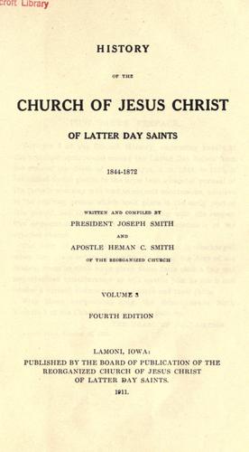 Cover for History of the Church of Jesus Christ of Latter day saints, 1805-1890