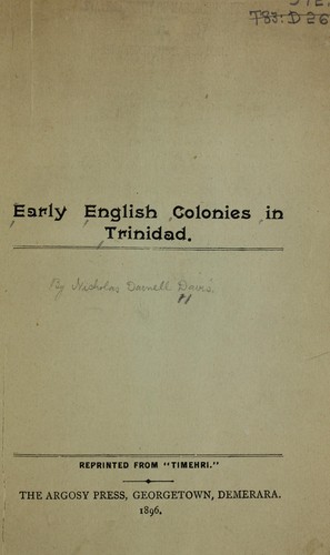 Cover for Early English colonies in Trinidad