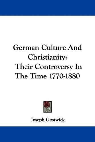 Cover for German Culture And Christianity