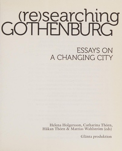Cover for (Re)searching Gothenburg
