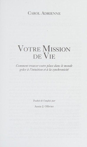 Cover for Votre mission de vie