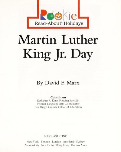 Cover for Martin Luther King, Jr. Day