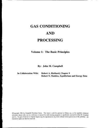 Cover for Gas Conditioning and Processing