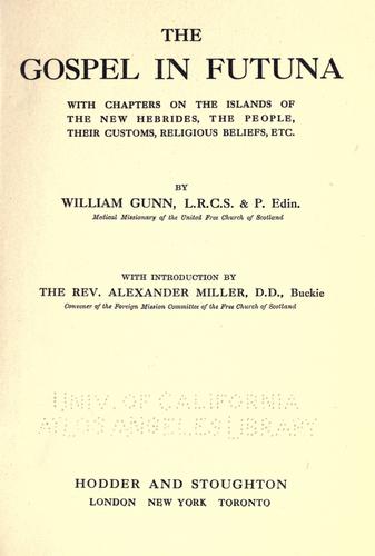 Cover for The gospel in Futuna