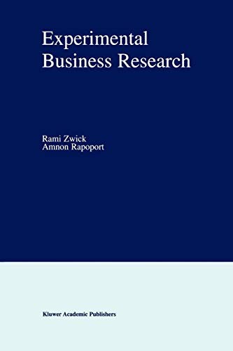 Cover for Experimental Business Research