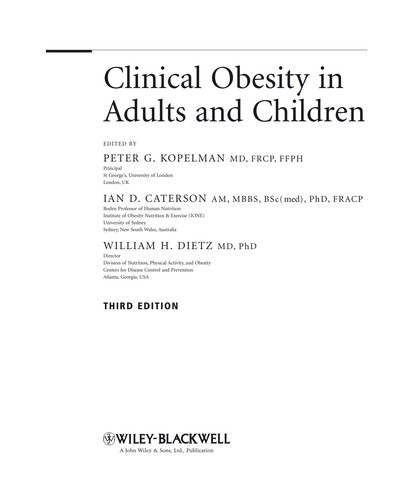 Cover for Clinical obesity in adults and children