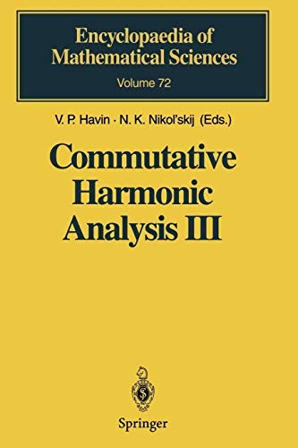 Cover for Commutative Harmonic Analysis Iii