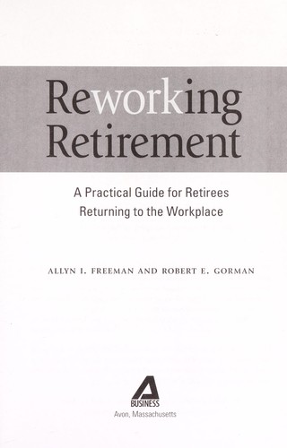 Cover for Reworking retirement