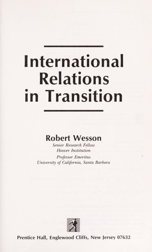 Cover for International relations in transition