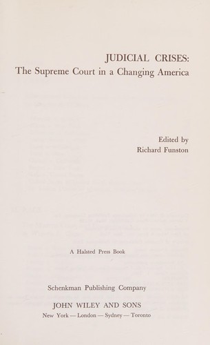 Cover for Judicial crises