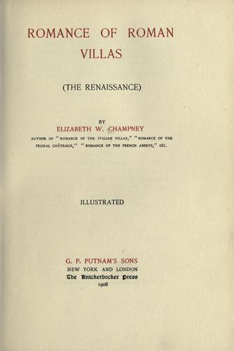 Cover for Romance of Roman villas (the Renaissance)