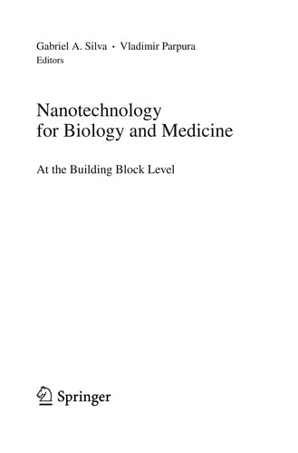 Cover for Nanotechnology for Biology and Medicine