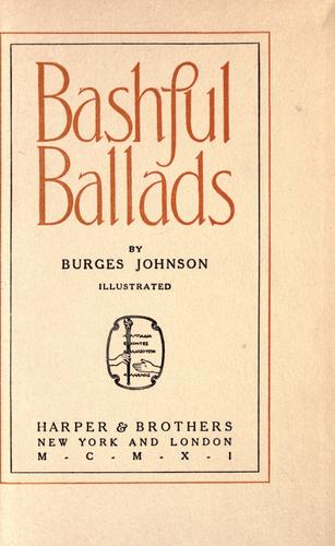 Cover for Bashful ballads