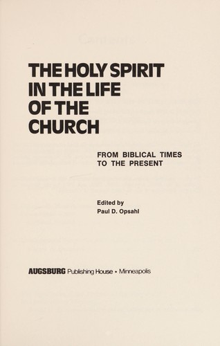 Cover for The Holy Spirit in the life of the church