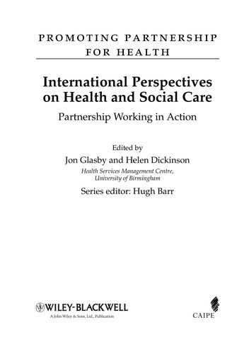 Cover for International perspectives on health and social care