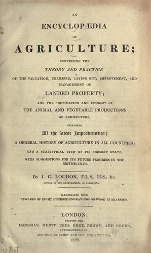 Cover for An encyclopædia of agriculture
