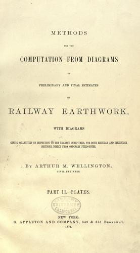 Cover for Methods for the computation from diagrams of preliminary and final estimates of railway earthwork