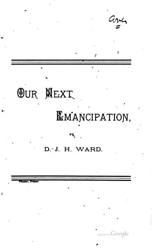 Cover for Our Next Emancipation. Or The Coming War with Rum: An Address
