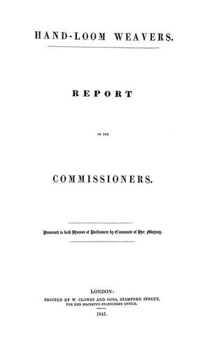 Cover for Report of the Commissioners