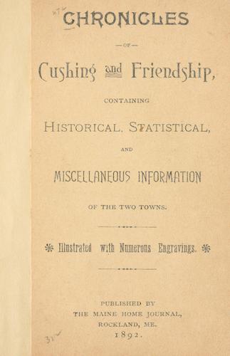 Cover for Chronicles of Cushing and Friendship