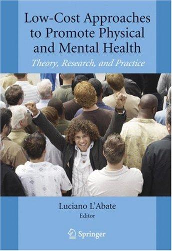 Cover for Low-Cost Approaches to Promote Physical and Mental Health