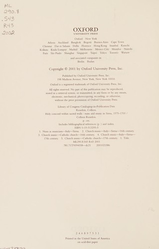 Cover for Holy concord within sacred walls