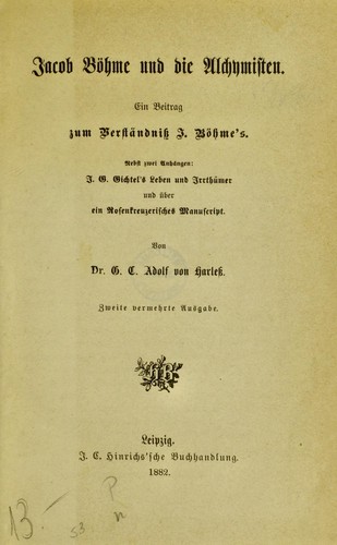 Cover for Jakob B©œhme und die Alchymisten